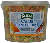 Supa Value Pond Flake Fish Food, 3 Litre Bucket | Premium Quality Koi & Pond Fish Food | Provides A Balanced Diet