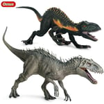 Ny Jurassic Indominus Rex Velociraptor Actionfigurer Savage Tyrannosaurus Dinosaur World Djur Modell PVC Collection Barnleksak 2pcs