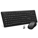 Atlantis P013-AX280G+M Kit tastiera sans Fil + Souris Optique sans Fil 3 Boutons RiceviTORE USB Nano Size Noir Marque