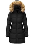 WenVen Manteau d'hiver Long pour Femme Veste matelassée épaisse Veste matelassée Chaude Parka d'hiver avec Capuche en Fausse Fourrure