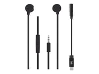 T'nB SWEET - Écouteurs avec micro - embout auriculaire - filaire - jack 3,5mm, USB-C - noir