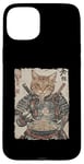 Coque pour iPhone 15 Plus Samurai Cat Loves Ramen Anime Drôle Anime Art Japonais Samouraï