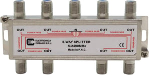 Splitter Satellite 8 Voies, partiteur d'antenne TV Interne avec connecteur EFFE, répartiteur d'antenne TV, partiteur Sky, Distributeur de Signal TV, fréquence de 5 à 2400 MHz, fabriqué en