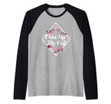 Chin Up Tits Out Funny Ladies Girl Power Floral Chic Raglan Baseball Tee