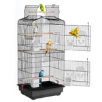 VEVOR Cage Oiseau 45,7 x 35,5 x 92,5 cm, Grande Cage Oiseaux en Métal Suspendue Portable avec Dessus Ouvert, Balançoire, Perchoir, pour Oiseaux Perruches, Pinsons, Canaris, Inséparables, Calopsittes