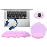 Cloud Wrist Rest Set with Mouse Mat & Cup Coaster (  PINK  ) 3 Pcs by HTT Global