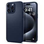 Spigen Coque pour iPhone 15 Pro Max, Liquid Air, [Surface Antidérapante] 6,7 Pouces - Bleu Marin