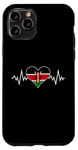 Coque pour iPhone 11 Pro Drapeau Kenya Vintage Heart Beat Kenya Pulse Line