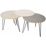 The Home Deco Factory - Set De 3 Tables Basses Gris Home Deco Factory