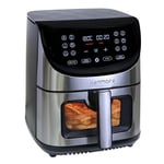 Kenmore Digital 7.8L Air Fryer Touchscreen Viewing Window Light Deep Fat Fryers 1700W Programmable Controls 12 Smart Preset Bake Broil Reheat Easy Cooking Less Oil Crispy Food Stainless Steel