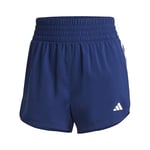 adidas Female Pacer Training 3 Stripes Woven High Rise Short L 5 inch Dark Blue/White