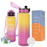 Vikaster Gourde eau, Gourde 1.5 Litre, sans BPA, Étanche & Réutilisable, Convient Pour la Gym, Yoga, Camping, Sport, Gourde Randonnée