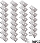 30 Lames de Rechange pour Grattoir,0.2mm Lame de Rechange pour Racloir, Lames de Trois Trous pour Plaque de Cuisson Vitrocéramique,