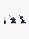 Stokke YOYO³ Pushchair Frame, Newborn Pack and 6+ Colour Pack Bundle, Black/Air France Blue