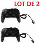 2 X Manette contrôleur Classic Pro pour Nintendo Wii, Wii U - 1,20 m – Noir