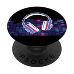 Casque pour artistes, DJ, contrôle audio LED clignotant PopSockets PopGrip Adhésif