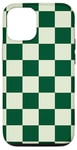 Coque pour iPhone 13 Pro Motif damier vert sauge