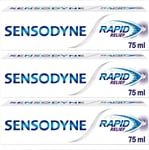 4 x Sensodyne Sensitive Rapid Relief Toothpaste 75ml Long Lasting Protection