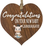 Grandparents to Be Gifts - It's a Girl Hanging Wooden Heart Sign Plaque for Nanny Grandad - Dark Wood Hearts, Parents to be Gifts, Mummy to be Gift, Baby Reveal Gift, Baby Shower Keepsake Ideas