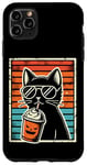 Coque pour iPhone 11 Pro Max Trick or Treat Chat Noir Hipster Amusant Halloween Chat Noir