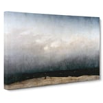 The Monk By The Sea By Caspar David Friedrich Classic Painting Canvas Wall Art Print Ready to Hang, Framed Picture for Living Room Bedroom Home Office Décor, 20x14 Inch (50x35 cm)