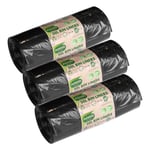 60 Extra Strong Black Bin Bags Liners 50L Large Rubbish Refuse Kitchen Sacks UK