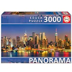 Educa - Puzzle de 3000 pièces pour Adultes au Format panoramique | New York Skyline. Mesure: 144 x 68 cm. Comprend Un Service de pièce Perdu jusqu'à Stock. À partir de 14 Ans (19948)