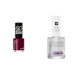 Rimmel, Coffret Manucure : Vernis & Top Coat – Couleur Vive, Séchage 60s, Longue Tenue, Brillance Intense