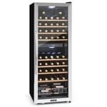 Wine Cooler Fridge Dual Zone Glass Door Touch Display 54 Bottles Drinks Fridge