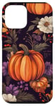 Coque pour iPhone 12 mini Violet Bohème Floral Citrouille Motif Vintage Décor Automne