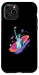 Coque pour iPhone 11 Pro Statue de la Liberté USA tenant une torche flamboyante avec des plantes