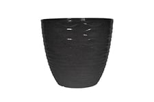 Plant Avenue Plastic Plant Pot, Charcoal, 38cm Dia