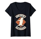 Womens Penguin Whisperer Vintage Classic Retro Animal Love V-Neck T-Shirt