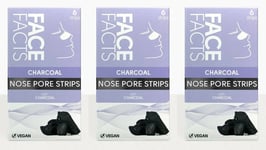 3x Face Facts Charcoal Deep Nose Cleansing Pore Strips