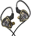 Ccz Warriors Ecouteurs Intra-Auriculaires Nex 3Ba 1Dd Iem Avec Design Detachable 2 Broches 4N Cable Ofc Pour Musicien De Scene(Dore)