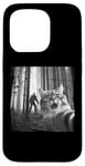 Coque pour iPhone 15 Pro Tee-shirt avec photo de chat drôle avec photo de Bigfoot