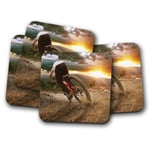 4 Set - Awesome Mountain Biking Coaster - Downhill Racer Bike Cycle Gift #16150