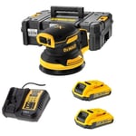 DCW210D2-QW Ponceuse excentrique 125 mm 18V Brushless + en tstak + 2 x 2,0 Ah Batteries + Chargeur - Dewalt