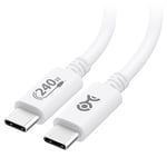 Cable Matters [USB-IF Certified 240W USB C Cable 1m for iPhone 15 Pro Max Plus, MacBook Pro, Dell XPS (USB C Charger Cable, 140W USB C Cable) with Power Delivery 3.1 in White (USB 2.0, No Video)