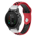 Garmin Fenix 5 / Forerunner 935 Quatix Approach S60 22mm silikoninen ranneke - Punainen Musta