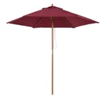 2.5m Wood Garden Parasol Sun Shade Patio Outdoor Wooden Umbrella