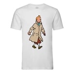 T-Shirt Homme Col Rond Tintin Reporter Hero Bande Dessinee Aventurier Herge