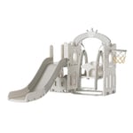 Toboggan et balançoire pour bébé Toboggan autoportant pour Enfant Centre d'activités pour Aire de Jeux Ensemble de Jeux intérieur extérieur Toboggan Long Equipement de Jeux (Tower White)