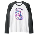 Abigail Cute Unicorn Design for Girls Name Abigail Raglan Baseball Tee