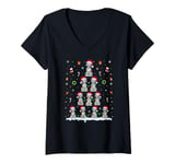 Womens Dalmatian Dog Xmas Tree Lights for Men Women Dalmatian Dog V-Neck T-Shirt