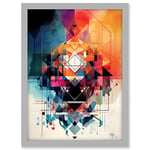 Abstract Geometric Spectral Prism Kaleidoscope Colour Light Shapes Modern Watercolour Illustration Artwork Framed A3 Wall Art Print