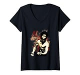 Womens Bruce Lee The Dragon Epic Scream Vintage Portrait V-Neck T-Shirt