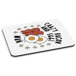 Crazy Bacon And Eggs Man Stars PC Computer Mouse Mat Pad Funny Food Breakfast