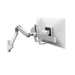 Ergotron HX Dual Monitor Wall Mount Arm - Kit de Montage (poignée, Bras articulé, Support Mural, 2 pivots, matériel de Fixation, charnière, Port d'extension) pour 2 moniteurs - Blanc - Taille d'écran