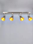 John Lewis Smythson 4 Spotlight Ceiling Bar, Satin Steel/Gold